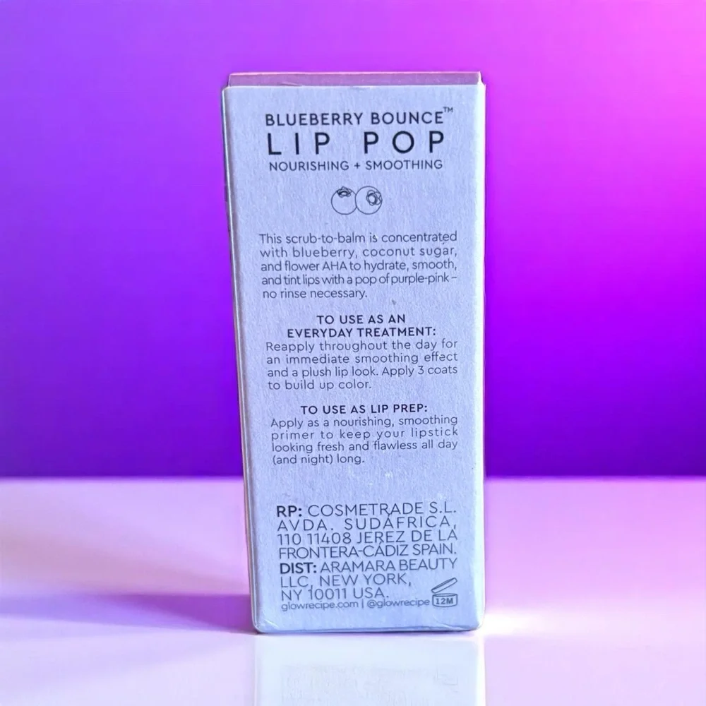 💎 Glow Recipe Lip Pop - Blueberry Bounce Lip Balm Full-Size New In Box